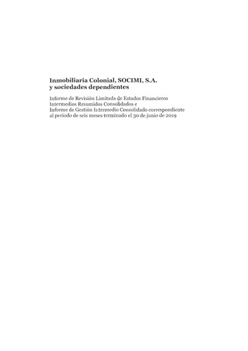 Vorschaubild Inmobiliaria Colonial
 Finanzmitteilung 2019-h1