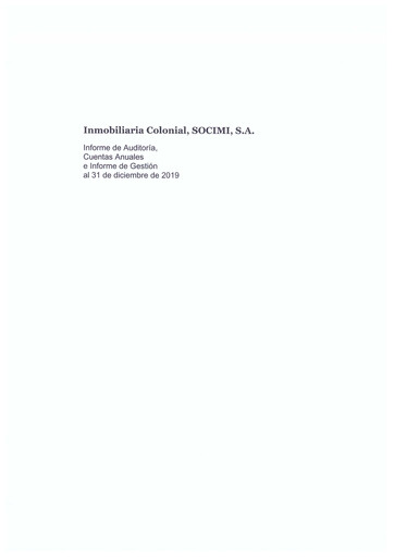 Vorschaubild Inmobiliaria Colonial
 Finanzmitteilung 2019