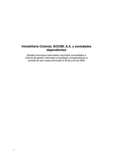 Thumbnail Inmobiliaria Colonial
 Financial Statement 2022-h1