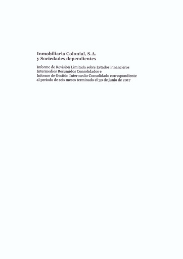 Thumbnail Inmobiliaria Colonial
 Half-year Report 2017-h1