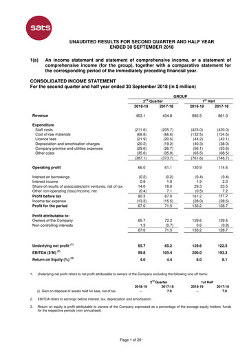 Thumbnail SATS Half-year Report 2018-2019