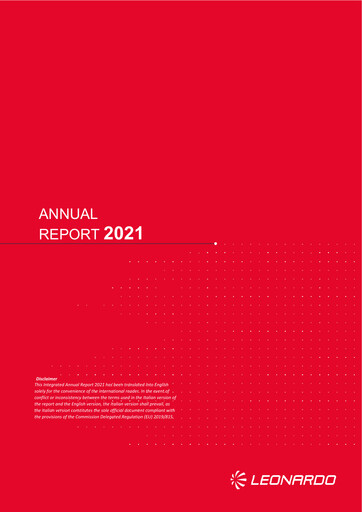 Thumbnail Leonardo Annual Report 2021