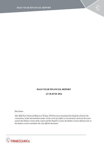 Thumbnail Leonardo Half-year Report 2014-h1