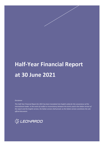 Thumbnail Leonardo Half-year Report 2021-h1