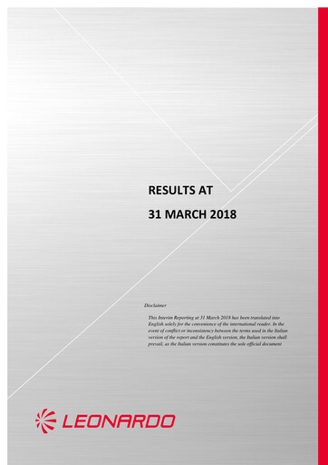 Thumbnail Leonardo Quarterly Report 2018-q1