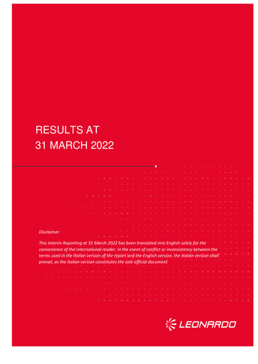 Thumbnail Leonardo Quarterly Report 2022-q1