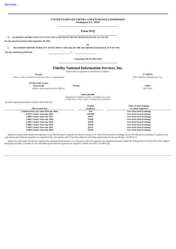Thumbnail Fidelity National Information Services Quarterly Report 2024-q3