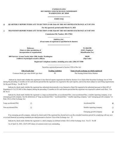Vorschaubild Impinj Quartalsbericht 2021-q1