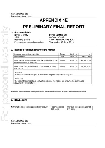 Thumbnail Immutep Financial Report 2017
