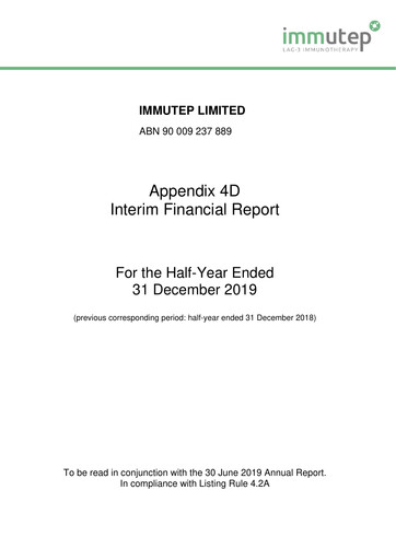 Thumbnail Immutep Financial Report 2020-h1