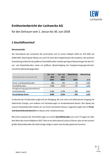 Thumbnail LEW (Lechwerke) Half-year Report 2018-h1