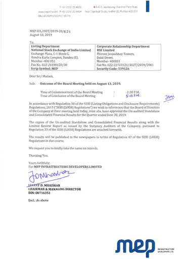 Miniature MEP Infrastructure
 Rapport trimestriel 2019-q1