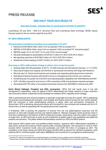 Thumbnail SES S.A. Half-year Report 2016-h1