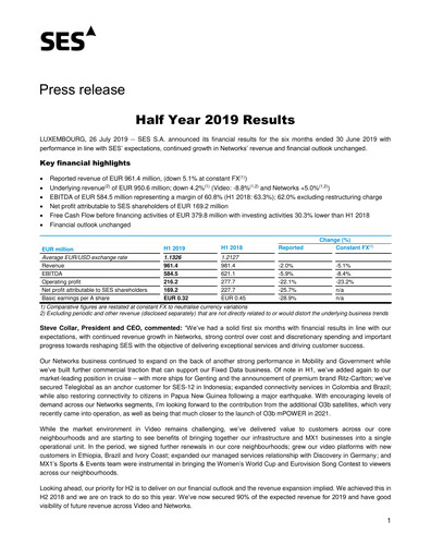 Thumbnail SES S.A. Half-year Report 2019-h1