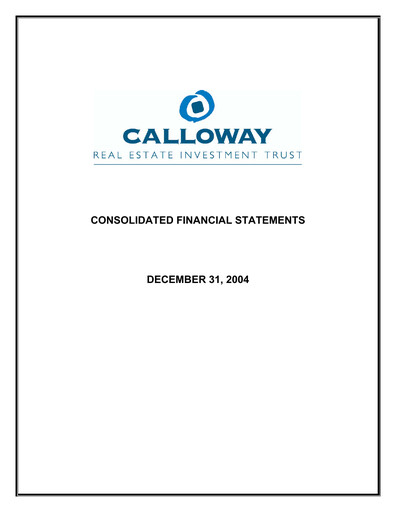 Thumbnail SmartCentres REIT Financial Statement 2004