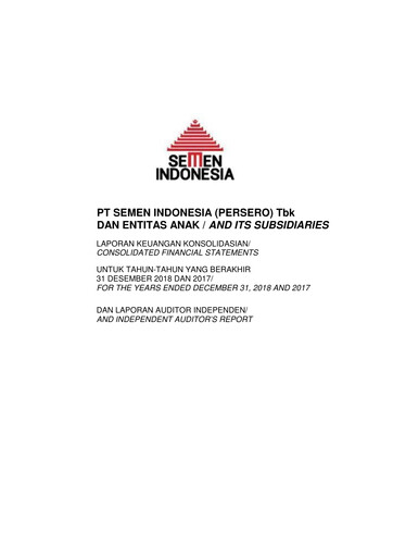 Miniature SIG (Semen Indonesia) Bilan financier 2018