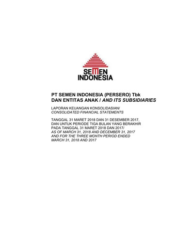 Vorschaubild SIG (Semen Indonesia) Quartalsbericht 2018-q1