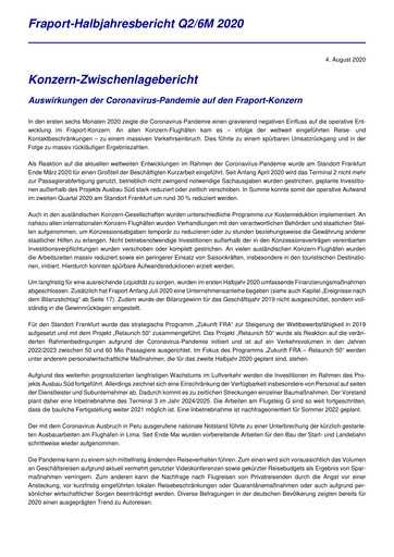 Thumbnail Fraport Half-year Report 2020-h1