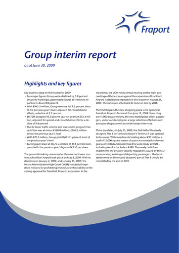 Thumbnail Fraport Half-year Report 2009-h1
