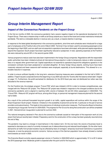 Thumbnail Fraport Half-year Report 2020-h1