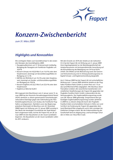 Thumbnail Fraport Quarterly Report 2009-q1