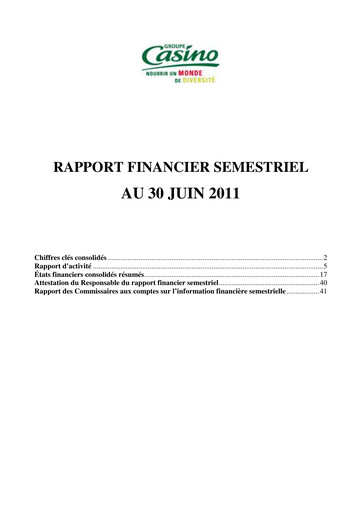 Miniature Casino Guichard-Perrachon Rapport financier 2011-h1