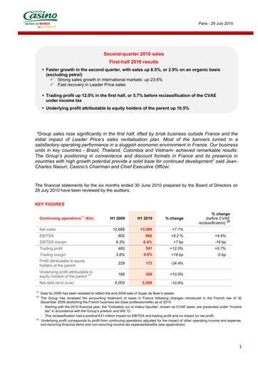 Thumbnail Casino Guichard-Perrachon Half-year Report 2010-h1