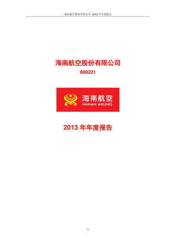 Thumbnail Hainan Airlines Annual Report 2013