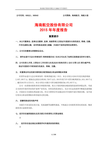 Thumbnail Hainan Airlines Annual Report 2015