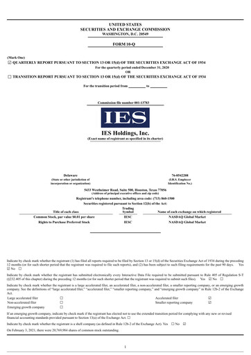 Vorschaubild IES Holdings Quartalsbericht 2021-q1