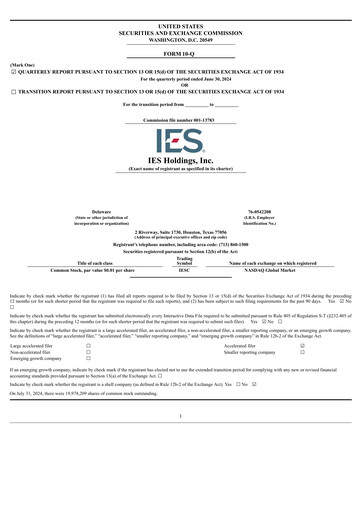 Thumbnail IES Holdings Quarterly Report 2024-q3