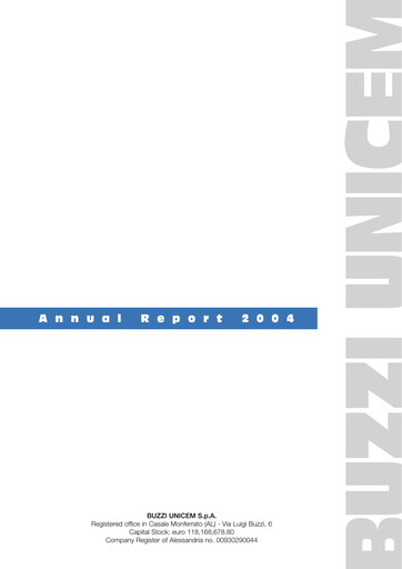 Thumbnail Buzzi Unicem
 Annual Report 2004