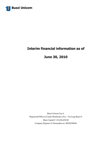 Thumbnail Buzzi Unicem
 Half-year Report 2010-h1