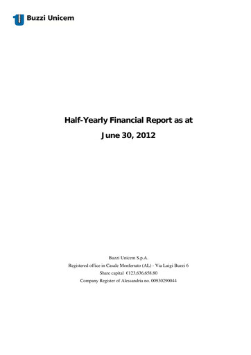 Thumbnail Buzzi Unicem
 Half-year Report 2012-h1