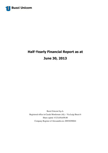 Thumbnail Buzzi Unicem
 Half-year Report 2013-h1