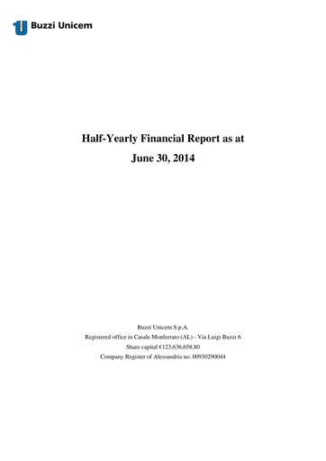 Thumbnail Buzzi Unicem
 Half-year Report 2014-h1