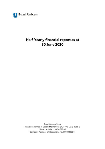 Thumbnail Buzzi Unicem
 Half-year Report 2020-h1
