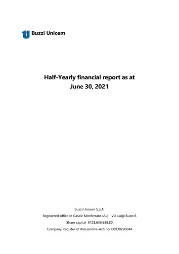 Thumbnail Buzzi Unicem
 Half-year Report 2021-h1
