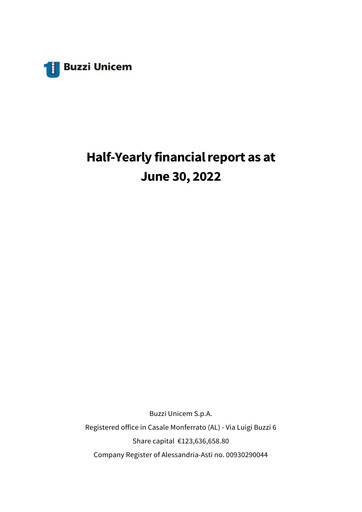 Thumbnail Buzzi Unicem
 Half-year Report 2022-h1