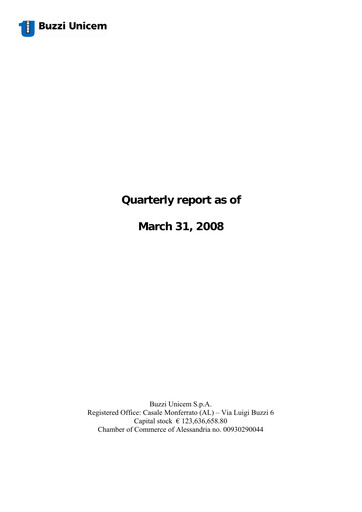 Thumbnail Buzzi Unicem
 Quarterly Report 2008-q1