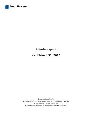 Thumbnail Buzzi Unicem
 Quarterly Report 2010-q1