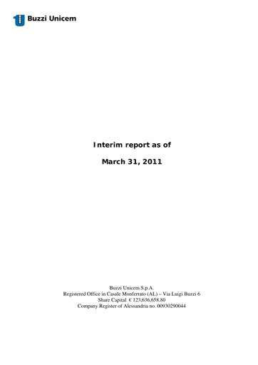 Thumbnail Buzzi Unicem
 Quarterly Report 2011-q1