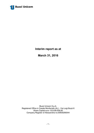 Thumbnail Buzzi Unicem
 Quarterly Report 2016-q1