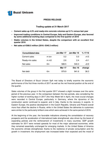 Thumbnail Buzzi Unicem
 Quarterly Report 2017-q1