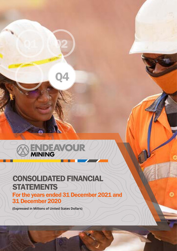 Thumbnail Endeavour Mining Financial Statement 2021
