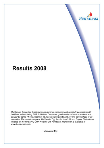 Thumbnail Huhtamäki Financial Statement 2008