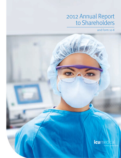 Thumbnail ICU Medical
 Annual Report 2012