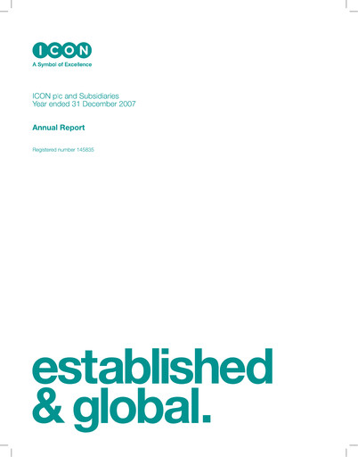 Miniature ICON plc Rapport annuel 2007
