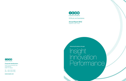 Miniature ICON plc Rapport annuel 2012