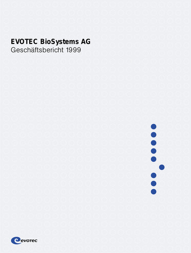 Thumbnail Evotec Annual Report 1999